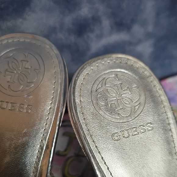 Guess Gold and Silver Wedge Sandals - Picture 2 of 9